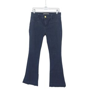 Express‎ Slim Flare Mia Mid Rise Jeans Womens 6R Dark Wash Indigo Blue Stretch